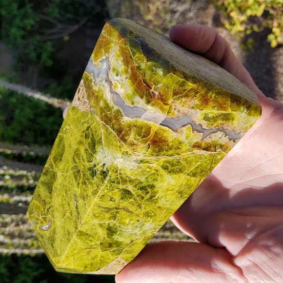 Chunky, Vibrant African Green Opal Obelisk - Picture 8 of 17